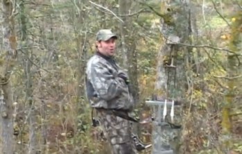 Gentry seconds after shooting the bear.